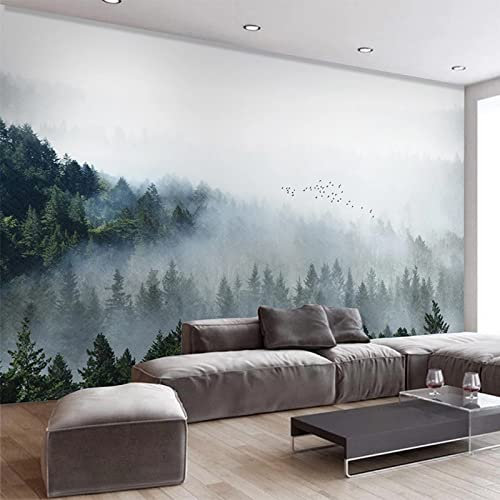 SABORR Wandbild 3D Wohnzimmer Tapete Nebel Wald natürliche Landschaft Schlafzimmer Aufkleber Maler Wandkunst Poster