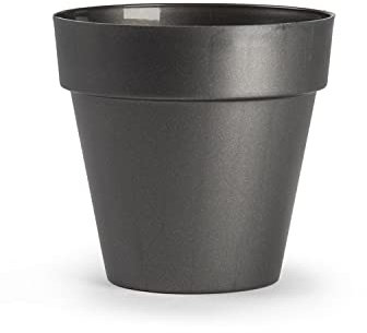 CABLEPELADO Maceta 10 cm, macetero Negro, Tiesto para macetas Negro, florero Negro,Fabricado en PP5, Apto balcón, jardín, Patio, Interior, Diámetro Superior: 10 cm, Diámetro Base: 6 cm, Altura: 12 cm