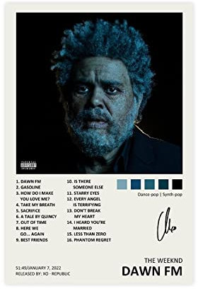 NILK The Weeknd Dawn FM Music Album Cover Signed Limited Poster Leinwand Poster Schlafzimmer Dekor Sport Landschaft Büro Zimmer Dekoration Geschenk Unframe:16x24inch(40x60cm)