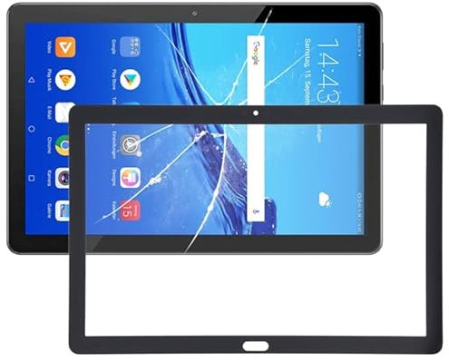 High-Tech Place Lente de cristal exterior de la pantalla frontal para Huawei MediaPad T5 AGS2-AL03 AGS2-AL09 (LTE) (Negro)