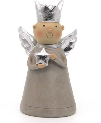 Mea-Living Engel Markus, beige/Silber, klein, Weihnachtsdeko, Weihnachtsengel, Schutzengel, Geschenkidee zu Weihnachten