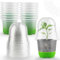 Kalolary Vasi per piante da vivaio 15P con 15 cupole per umidità, vaso trasparente da 10,2 cm con base in silicone per trapiantare facilmente vasi per piantine con 10 etichette (Verde)