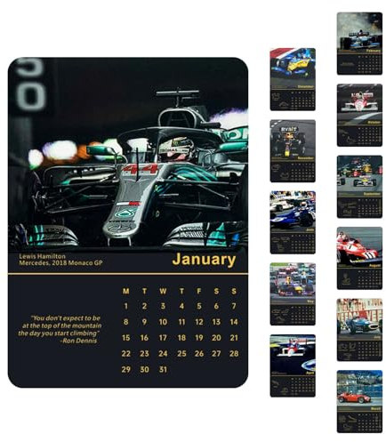 2 Stück F1 Kalender 2024 Tischkalender - Formel 1 Rennplan Tischkalender Mit Rennwagenbildern | Tragbarer Schreibtischkalender, Story-Bilder Für Wohnzimmer | Weihnachts-Neujahrsgeschenk Für Fans