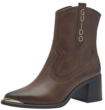 MARCO TOZZI by Guido Maria Kretschmer Damen Stiefeletten mit Absatz Cowboy Spitz, Braun (Chestnut), 39 EU