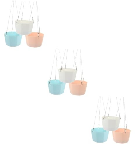 BESPORTBLE Pot De Fleur 9 Ensembles Vasque Panier Suspendu Décoration Pot Simple Acier Inoxydable Pots De Fleurs