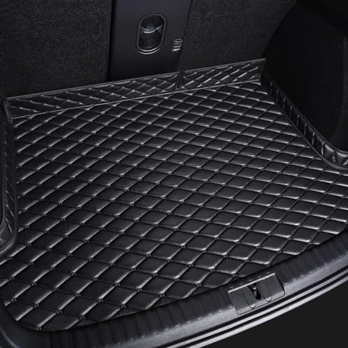 SLURF Coche Cuero Alfombrillas Maletero para Seat Ateca 2016-2020 2021 2022 2023 Funda Maletero Protector Bandeja Forro Maleteros Accesorios,A-Black
