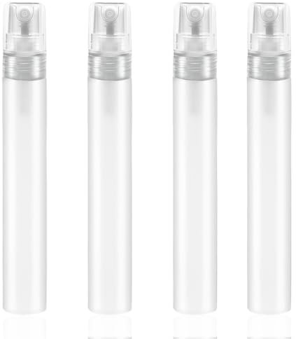 BIRLOZA 4 pezzi Mini Flaconi Spray Ricaricabili, Portatili da Viaggio per Profumo e Campioni in Plastica Trasparente Ricarica Profumo Mini Profumi Flaconi Viaggio (10 ml)