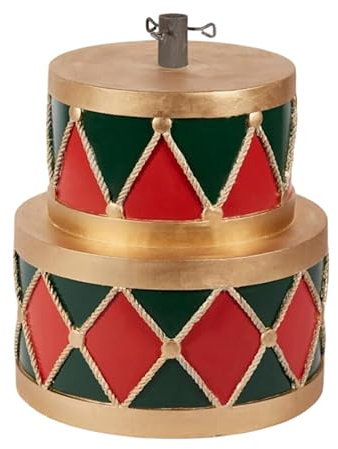 Magie di Natale Base per albero di Natale a forma di tamburo, decorazione per interno da h 49 cm (Rosso-nero)
