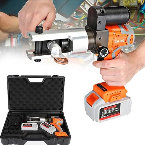 GLDWEY Sertisseuse hydraulique Rechargeable 16-300mm², sertisseuse hydraulique électrique, sertisseuse de câble alimentée par Batterie Sertisseuse pour Terminal cuivre-Aluminium