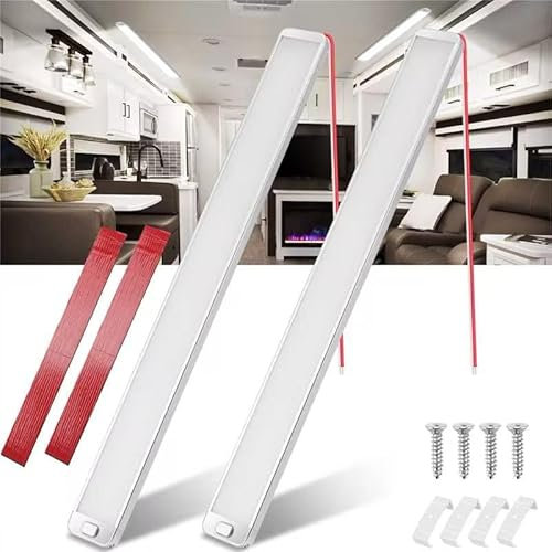 Thlevel 228LED Wohnmobil Innenleuchte Innenbeleuchtung 12V-85V 10W 1000Lm mit ON/OFF Schalter für Auto KFZ LKW Van Caravan 2 Stücke