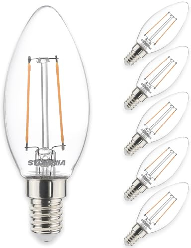 SYLVANIA LED Kerze E14 Warmweiß | 25W Glühbrine Ersatz | 250 Lumen | 2700K Filament Leuchtmittel | 6er Pack