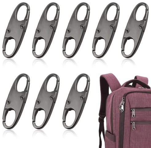 Cerraduras de la maleta, 8pcs Zipper Locks for Backpacks Suitcase Lock Mini Padlock, Backpack Lock Anti-Theft Detachable Zip Connector Double-Sided Small Zip Clips