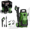 Hochdruckreiniger 1600W, Tragbarer Jet Washer Hochdruckreiniger 120 Bar Elektrischer Hochdruckreiniger mit Schlauchtrommel, Jet Foam Flasche, Einstellbare Düse, Bürste für Terrasse, Auto, Zäune