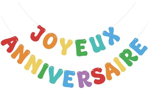 Bannière Joyeux Anniversaire Multicolore, Happy Birthday Banderole Decoration, Guirlande Joyeux Anniversaire, Happy Birthday Banner pour Fête Party Cérémonie