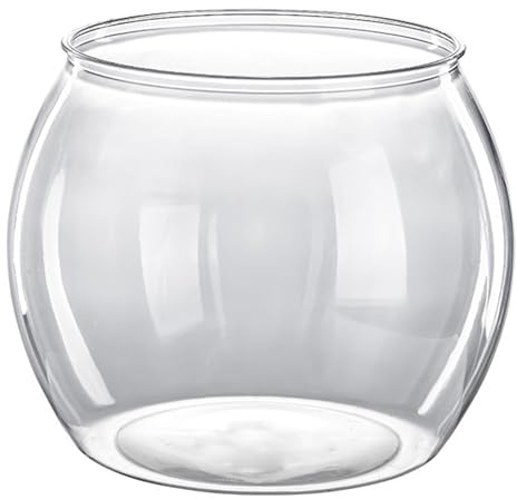 Plastikfischgläser, 6, 3 Zoll Durchmesser, durchsichtiges Goldfischglas, bruchsichere Fischglasvase, kleines Aquarium-Fischglas für Hydrokultur-Pflanzgefäß, Terrarium-Schale, Büro-Tischdekoration