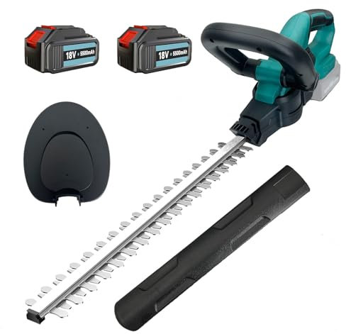 Akku Heckenschere für Makita 18V DUH502Z, kompatibel mit Makita BL1830B, mit 2x5500mAh Akku, Bürstenlos Strauchschere Handheckenschere, für Trimmen im Park Garten