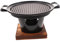 TOYANDONA 1 Juego estufa de barbacoa sin humo en interiores estufa de camping parrilla cámping exterior mini carbón herramienta de barbacoa interior horno de cocción horno de asar pino Negro