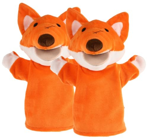 ibasenice 2 Stück Fuchs Handpuppen für Lustige Tierpuppen für Geschichtenerzählen Interaktives für Vorschule und Kindergarten