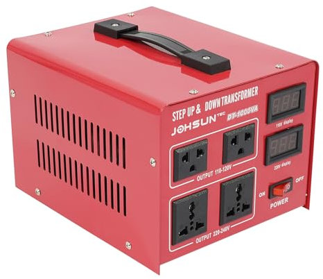 Inversor de corriente de 1000 W, con 2 enchufes estadounidenses y 2 enchufes universales, transformador de potencia hacia arriba/abajo con pantalla LCD, 220 V/110 V