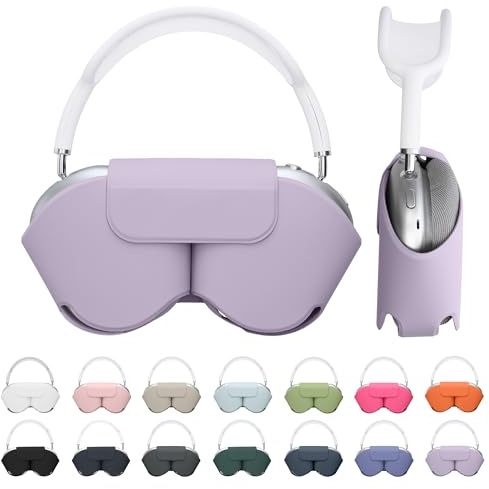 kwmobile Hülle für Apple AirPods Max/AirPods Max 2 Case - weiches Polyester Kopfhörer Cover - Sleep Mode kompatibel - Purple Cloud