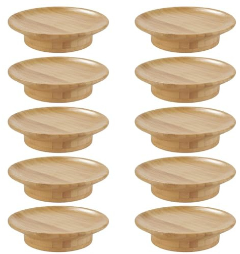 Helilyco Set di 10 taglieri per salumi e bicchieri da vino, in legno, per antipasti e dessert, con supporto per calici da vino