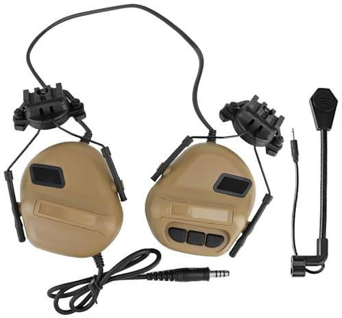 BOSREROY Hjälmheadset med mikrofon, bekväm svampstoppning, 360 graders roterande konsol för paintball, airsoft och fitness, passar 50-64 cm huvudomkrets