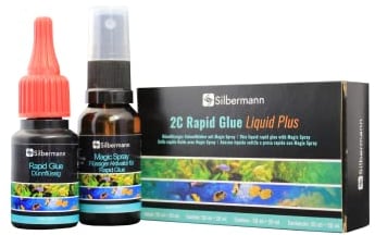 Silbermann 2C Rapid Glue - Liquid Plus - Schnellhärtender Korallenkleber mit Magic Spray als Zwei-Komponenten-System