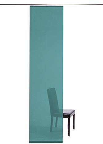 Homing halbtransparenter Flächenvorhang Uni Schiebegardine (1 Stück), türkis, Wohnzimmer Schlafzimmer Kinderzimmer 245 x 60 cm