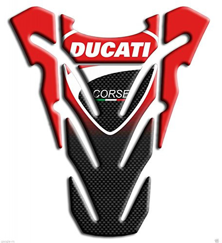 ADESIVI PARASERBATOIO TANKPAD RESINATO EFFETTO 3D - ADESIVI-STICKER 3D compatible '' Ducati Corse mostro di carbonio 1'' Tank Pad