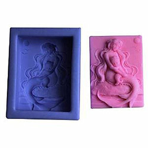 Unbekannt Mermaid Sea N020 Quilt Form Craft Art Silikon Seife Form Craft DIY, Seifengießform Kerze handgefertigt (N020)