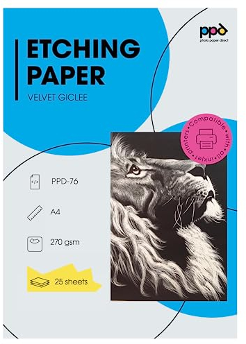 PPD 25xA4 Inkjet FineArt Etching White Velvet 270g Fotopapier Matt mit sanfter Struktur PPD-76-25