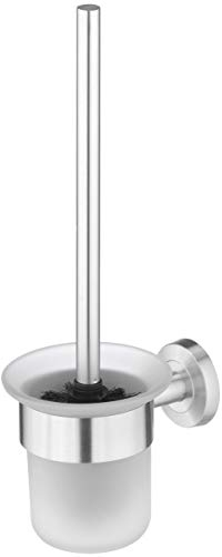 WC Bürste zur Wandbefestigung aus Edelstahl und Glas