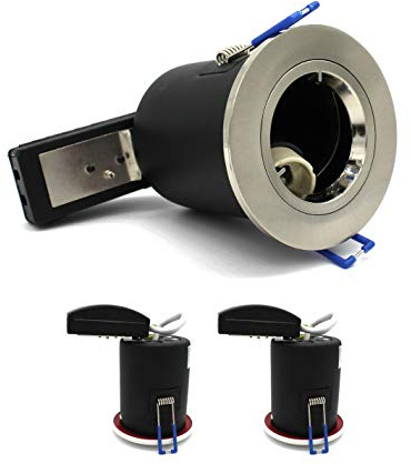 2 X Sanlumia LED Fire Rated Downlight Can GU10 Recessed Ceiling Twist & Lock Downlight IP20 Satin Nickel