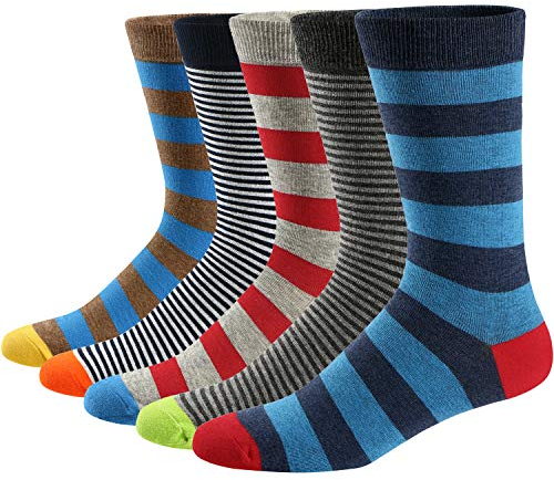 Ueither Chaussettes Fantaisie Homme Coton Peigné Confortable et Respirante Socks Socquettes,Multicolore 8,38-44