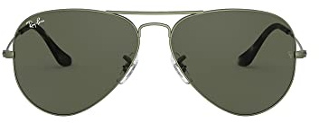 Ray-Ban Unisex RB3025 Classic Aviator Sunglasses, Sand Transparent Green/G-15 Green, 62 mm