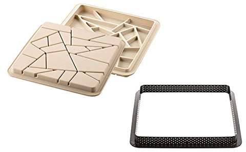 silikomart - Kit Tarte Liberty - Moule 200x200 mm 20.398.13.0065, Beige