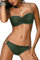 JFAN Donna Costume da Bagno con Cintura Dorata Push Up Imbottito Reggiseno Bikini Sexy Abiti da Spiaggia Moda, Verde - L