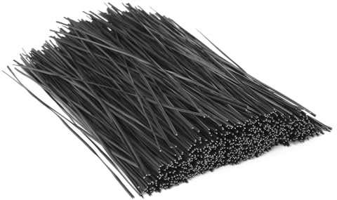 HHTHH 1000 pcs 8 inch Cable Twist Ties, Plastic Twist Ties with Rugged Metal Innercores Reusable Fastening Cable Cord Wire Ties (Black)