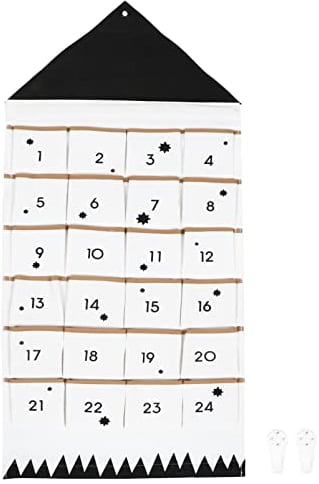VOSAREA Adventskalender zum Befüllen Stoff Kinder Wandkalender Adventskalender mit 24 Taschen 2024 Weihnachten Kalender Adventskalender Canvas zum Befüllen Wand Aufhängen, 110x50cm