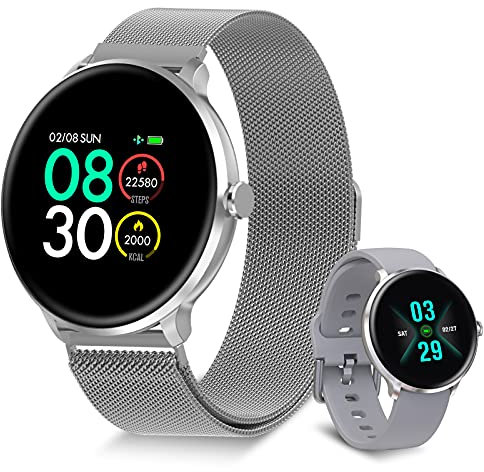Bebinca Smartwatch Fitness Tracker with Automatic Heart Rate Monitor 7/24,Weather Report,Blood Oxygen,DIY Watch-face,IP68 Waterproof,Larger Battery