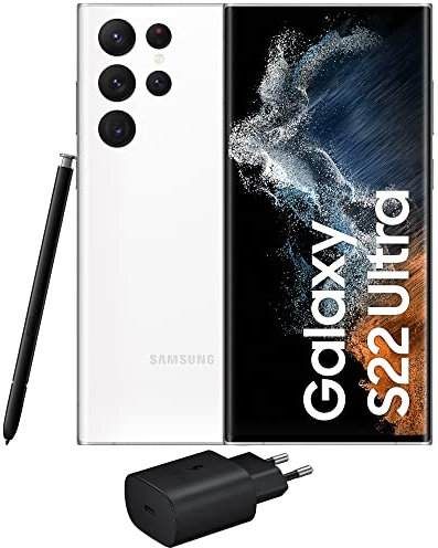 Samsung Galaxy S22 Ultra 5G, Caricatore incluso, Cellulare Smartphone Android senza SIM 128 GB Display 6.8¹ Dynamic AMOLED 2X, 5 Fotocamere, 108MP, Phantom White 2022 (Versione Italiana)