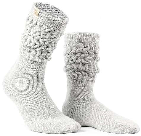 Inkari Warme Alpakasocken - Therapeutische Alpakawollsocken - Gemütliche und dicke Winterwollsocken für Frauen - Bequeme Gestrickte Socken, (THERA-Silver) (M)