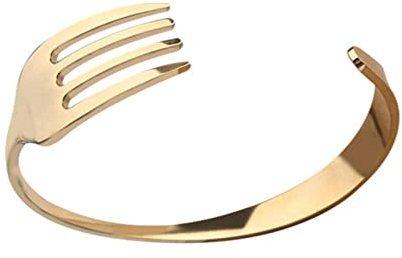 STANG Moda Creativa Design in Acciaio al Titanio Curvo Posate Manica a forchetta Braccialetto da Uomo da Donna personalità Gioielli per Il Tempo Libero Regali