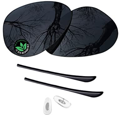 Raydi Polycarbonat-Ersatzgläser und Gummi-Sets für RayBan Aviator RB3025 58 mm Sonnenbrille, Schwarz, polarisiert