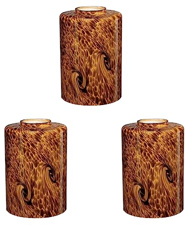 3Packs Cylinder Glass LampShade for Wall Sconce Mini Pendant Ceiling Fan Light 1.65in fitter Art Glass Light Cover Replacement Fixture for bathroom Vanity Light,Table Lamp kitchen Chandelier