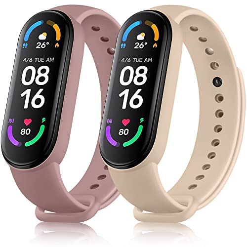 Vancle 2 Stück Armband Kompatibel Mit Xiaomi Mi Band 6/5 Und Amazfit Band 5 - Silikon Uhrenarmbänder Für Damen Und Herren - Original Classic Sport Ersatzarmband