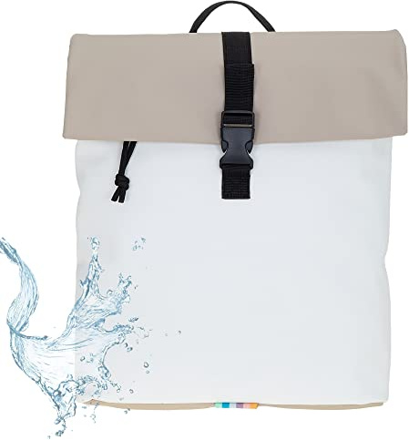 Elephant Rucksack Damen Takskal Fashion small Damenrucksack Mini Tablet PC Tasche Handtasche Plane Geheimfach Frauen Medium 12820 + Schlüsseletui (creme/sand (hellbeige - hellbraun))