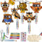 Eule Windspiel Bastelset - 6 Stück Kinder Herbst Basteln Holz, Thanksgiving DIY Eulen Basteln, Herbst Kinder Bastelhandwerk Mit Aufkleber für Erntedankfest Herbstdeko