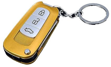 Briquet Rechargeable USB, Allume-Cigare Porte-clés Coupe-Vent, Briquet d'ornement de clé de Voiture, Briquet Portable for Cadeau de fête des pères de Petit ami (Couleur : Or)