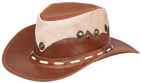 Infinity Leather Australischer Cowboy-Outback-Buschhut aus echtem Leder und Wildleder im australischen Western-Stil